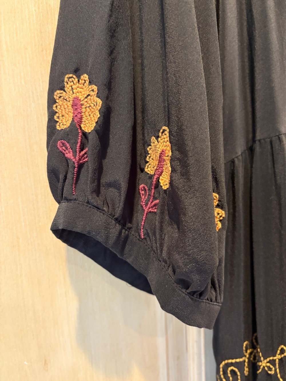 Johnny Was Black Toni Dolman Maxi Dress with Embroidery 1X - Picture 5 of 10